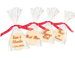 Personalised White Chocolate Plaque Wedding Favours
